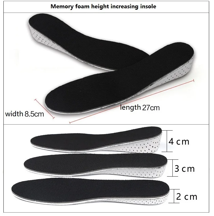 Для мужчин и женщин, памятная пенная стелька для увеличения роста подкладка под пятку вставкой выше Стельки обувные колодки подошвы обуви