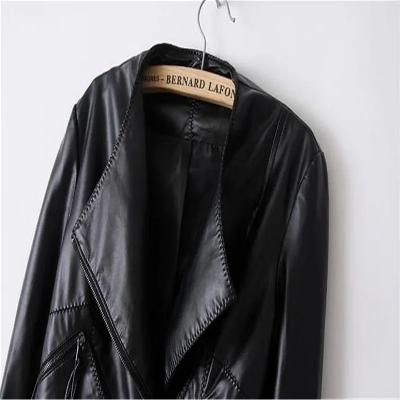 Section Veste En Élégant Courte Nouveau Cuir De Femmes Minceur Mode Coréenne 2018 Printemps Pu Manteau Noir Bombardiers Moteur Style qvwfEUI