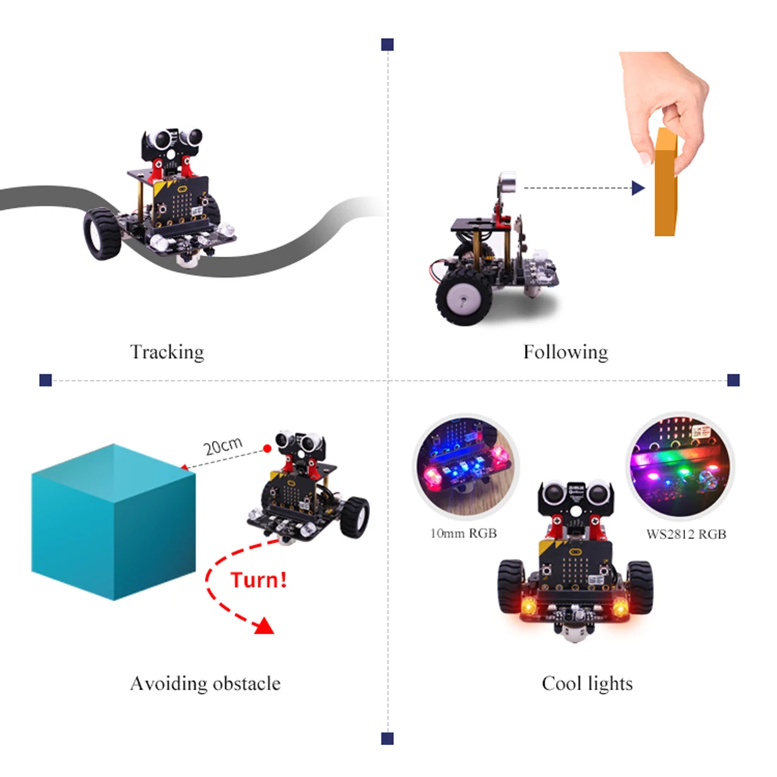 Gráfico do Robô com Bluetooth Robô de Vapor Brinquedo do Carro para Micro: ir e Módulo de Rastreamento Bbc do Bocado sem Mainboard Carro Programável 13 Carro programável gráfico do robô com bluetooth
