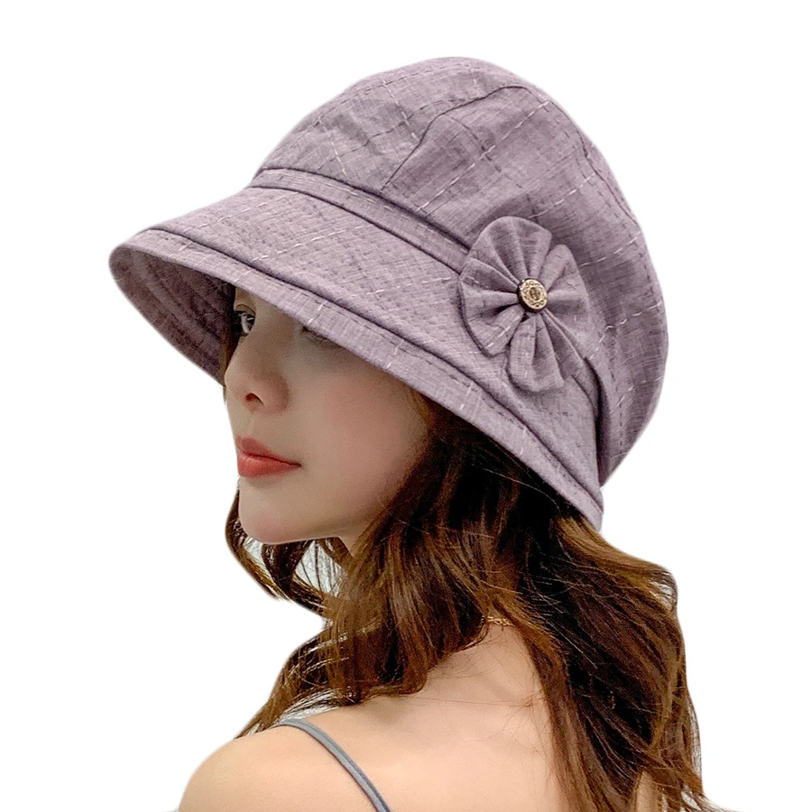 Новые летние женские шляпы от солнца из хлопчатобумажной ткани шляпа с широкими большими полями анти-УФ Пляжные кепки для девушек путешествия складные солнцезащитные кепки повседневные шляпы