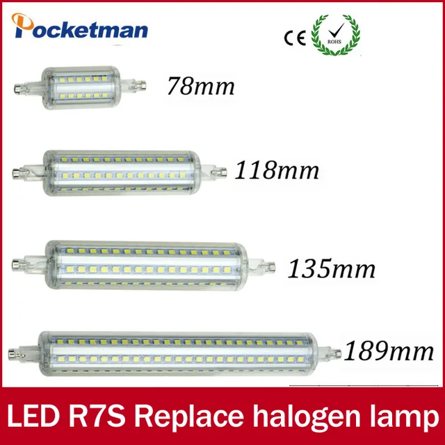 Светодио дный свет затемнения R7S светодио дный J118 118 мм 360 градусов 2835SMD J78 78 мм лампады светодио дный r7s лампы J135 135 мм заменить галогенные лампы
