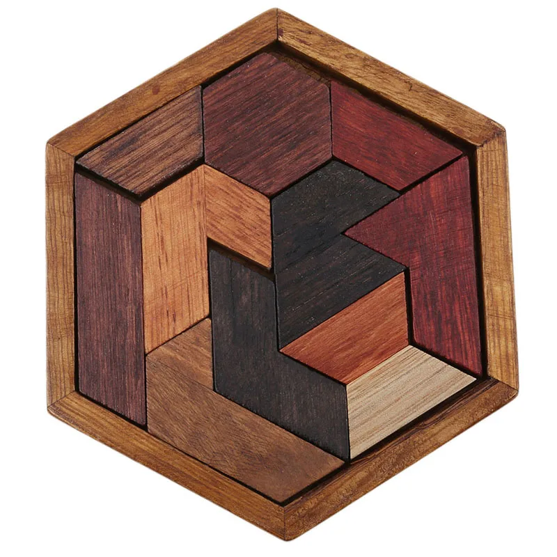 Детские деревянные игрушки паззлы Tangram/доски геометрические формы