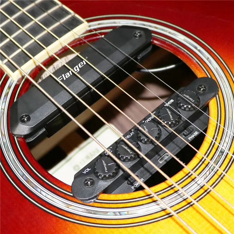 

Flanger R2 Guitar Pickup Sound Hole Functional Resonant Pickup Guitar Magnetic Reverb Chorus Delay Adjust For Guitar Accessories