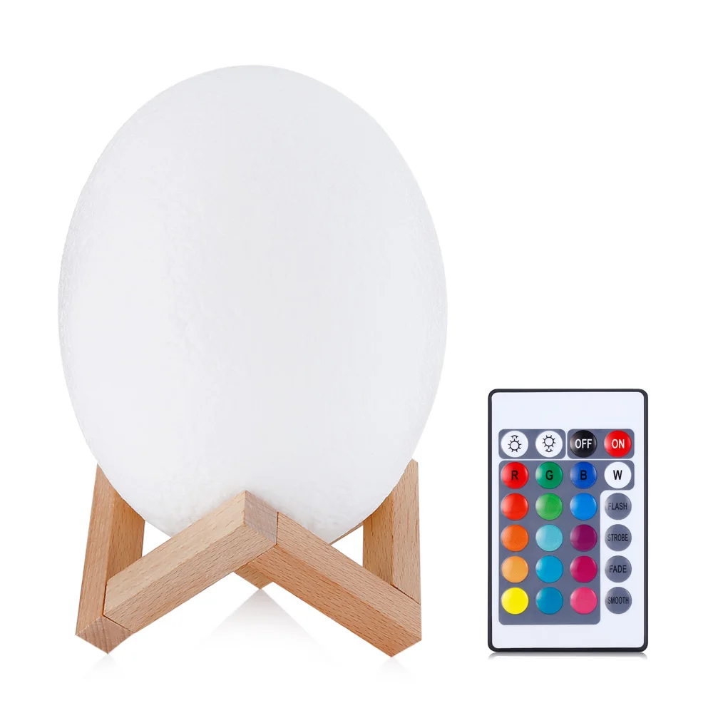 20CM 3D Printing Dinosaur Egg Light Portable Table Lights Built-In 500mAh Capacity Battery Lovely Night Lamp With Remote Control