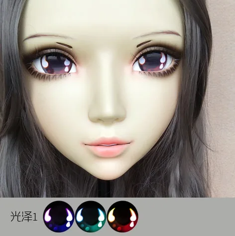 

(GL072) Sweet Girl Resin Half Head BJD Kigurumi Mask With Eyes Cosplay Anime Role Lolita Mask Crossdress Doll