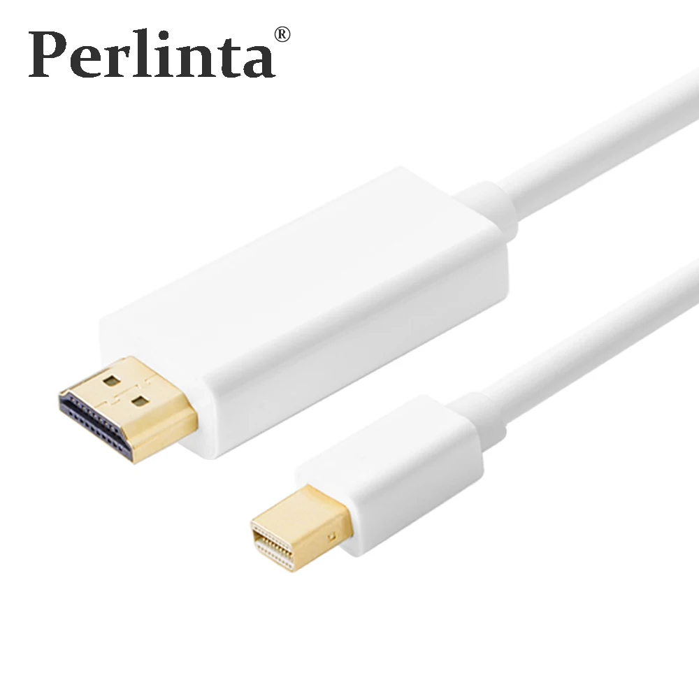 

Perlinta Mini DP Display Port Male to HDMI Male Converter Adapter HDTV Cable For iMac ,MacBook Pro Air ,LCD, TV 1.8m