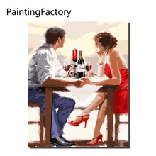 PaintingFactory украшение для дома настенное искусство цифровая картина маслом цифры абстрактная фигурка Для Рисования Акриловый холст питьевой красное вино