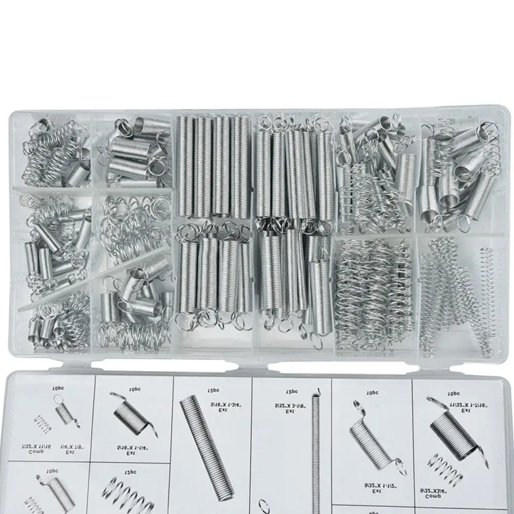 

Galvanized 200pcs/Set Gadget Metal Spring Convenience Fasteners Tension Compressed Springs Durable Assortment Kit Hardware