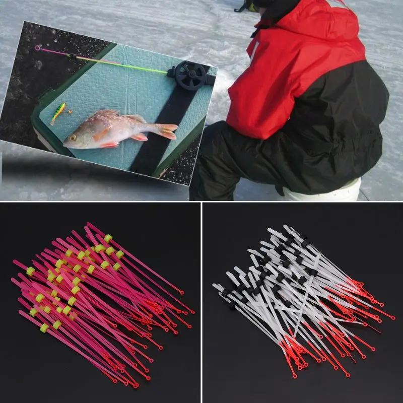 50 шт. мини-зимняя удочка для подледной рыбалки, пластиковая зимняя удочка для рыбалки, аксессуары A0426