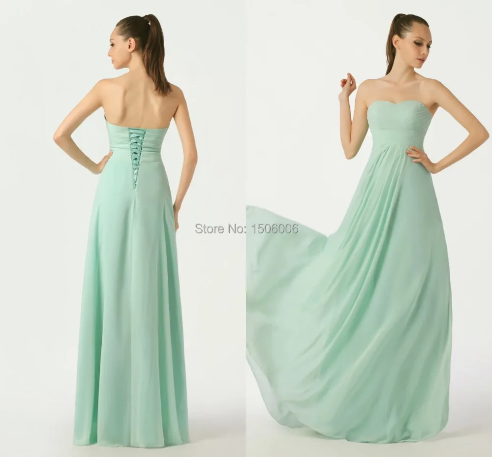 Cheap Bridesmaid Dresses Sweetheart lace up back A Line chiffon off the ...