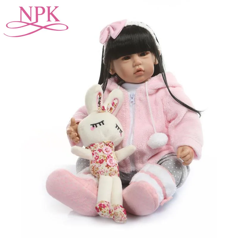 NPK 52 см длинные волосы силиконовые Reborn Baby Doll куклы для детей игрушки для девочек 22 дюймов ребенок малыш новорожденных куклы игрушки подарки