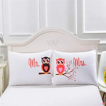 

Turetrip 2PCS Couple Pillow Cover Mr&Mrs Pillow Cases Couple Pillowcases Personalized Pillow Cover For Anniversary Wedding Gift