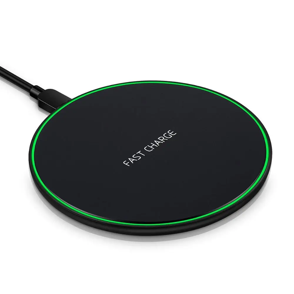 15W Black DCAE быстрое 15 Вт Qi Беспроводное зарядное устройство для Xiaomi Mi 9 samsung S9 S10 type-C USB зарядное устройство Pad 10 Вт QC 3,0 для iPhone 11 Pro XS XR X 8 - Цвет: 15W Black