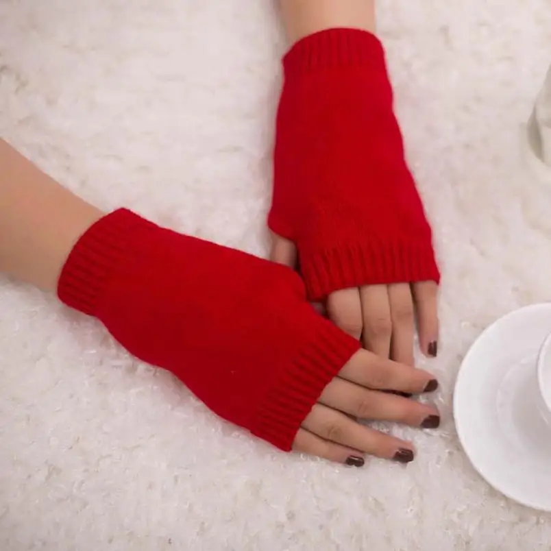 Womail, теплые вязаные перчатки для девочек, перчатки без пальцев, зимние женские мягкие теплые перчатки, женские перчатки, Прямая поставка, Jan11