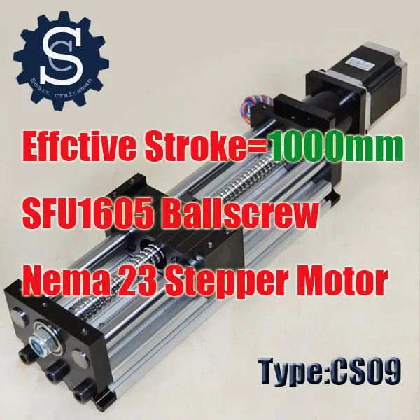 Sliding Table CNC Linear Motion Linear Slide System Travel Length 1000mm SFU1605 Ball Screw