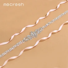 Mecresh розовая лента атласная Невеста Подружка невесты пояс женское свадебное платье аксессуары прозрачный свадебный цветок с кристаллами пояс Пояс MYD019