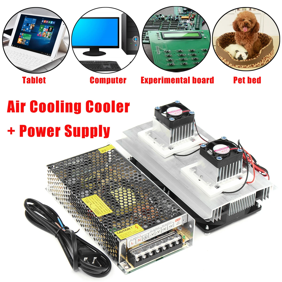 

DC12V 120W 2 Core Air Cooling Cooler Refrigeration Thermoelectric Peltier + Power Supply Cooling Equipment Dissipate Heat