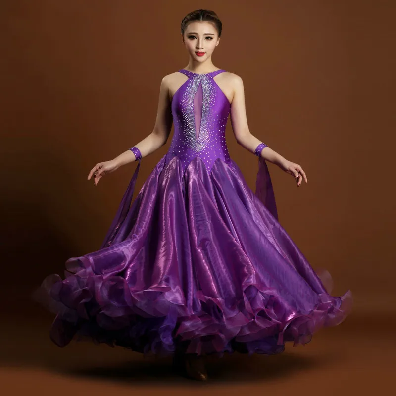 Professional Adult Ballroom Dance Dresses High end Large Size Hemline