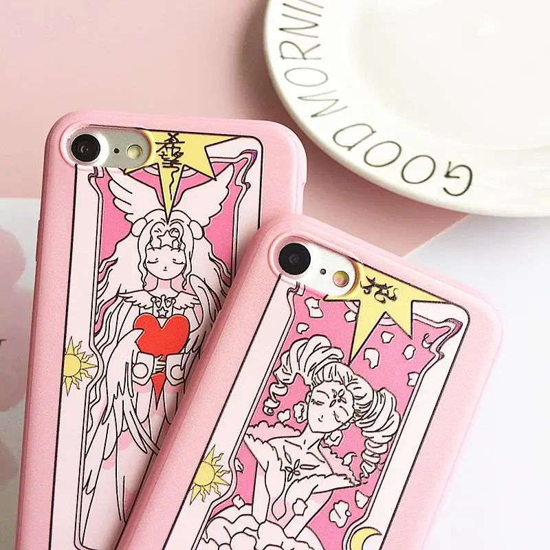 Для iPhone 8/8 plus Captor SAKURA Чехол+ пленка для экрана из закаленного стекла, супер милый мягкий чехол для iPhone 7 plus 6 6S plus Fundas