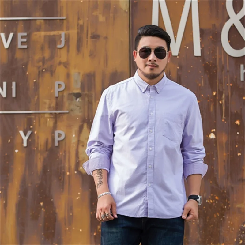 Новый Большие размеры 8XL 7xl6xl бренд Повседневное Для мужчин рубашка Slim Fit Для мужчин многоцветная рубашка Длинные рукава хлопок Для мужчин S