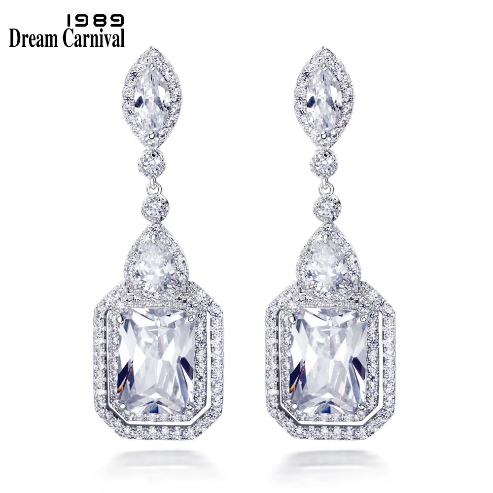 

DreamCarnival 1989 Gorgeous Fashion wedding Party Bright Cubic Zirconia Luxury Earrings for women High quality earrings SE11936