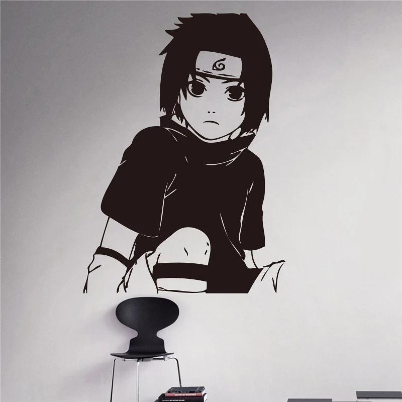 Creative DIY wall art of Japanese anime Naruto Sasuke wall stickers