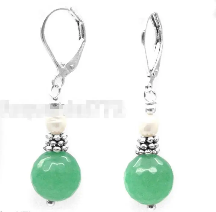 

Wholesale price 16new ^^^^ HANDMADE 925 SILVER RICE AKOYA PEARL & JADE LEVERBACK EARRING CHANDELIER EARRING