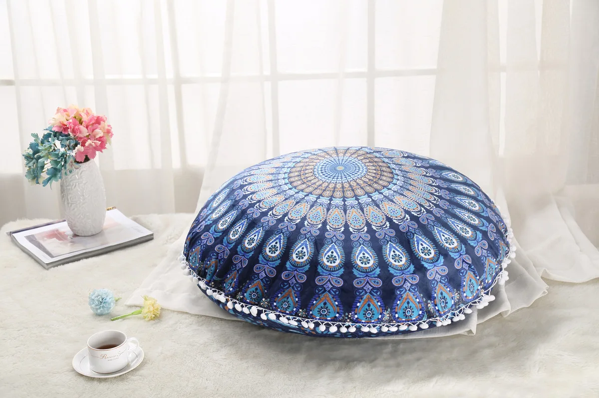 Красочные подушки для пола Мандала Османская круглая богемная Подушка Для Медитации Подушка Pouf 51 - Цвет: K3
