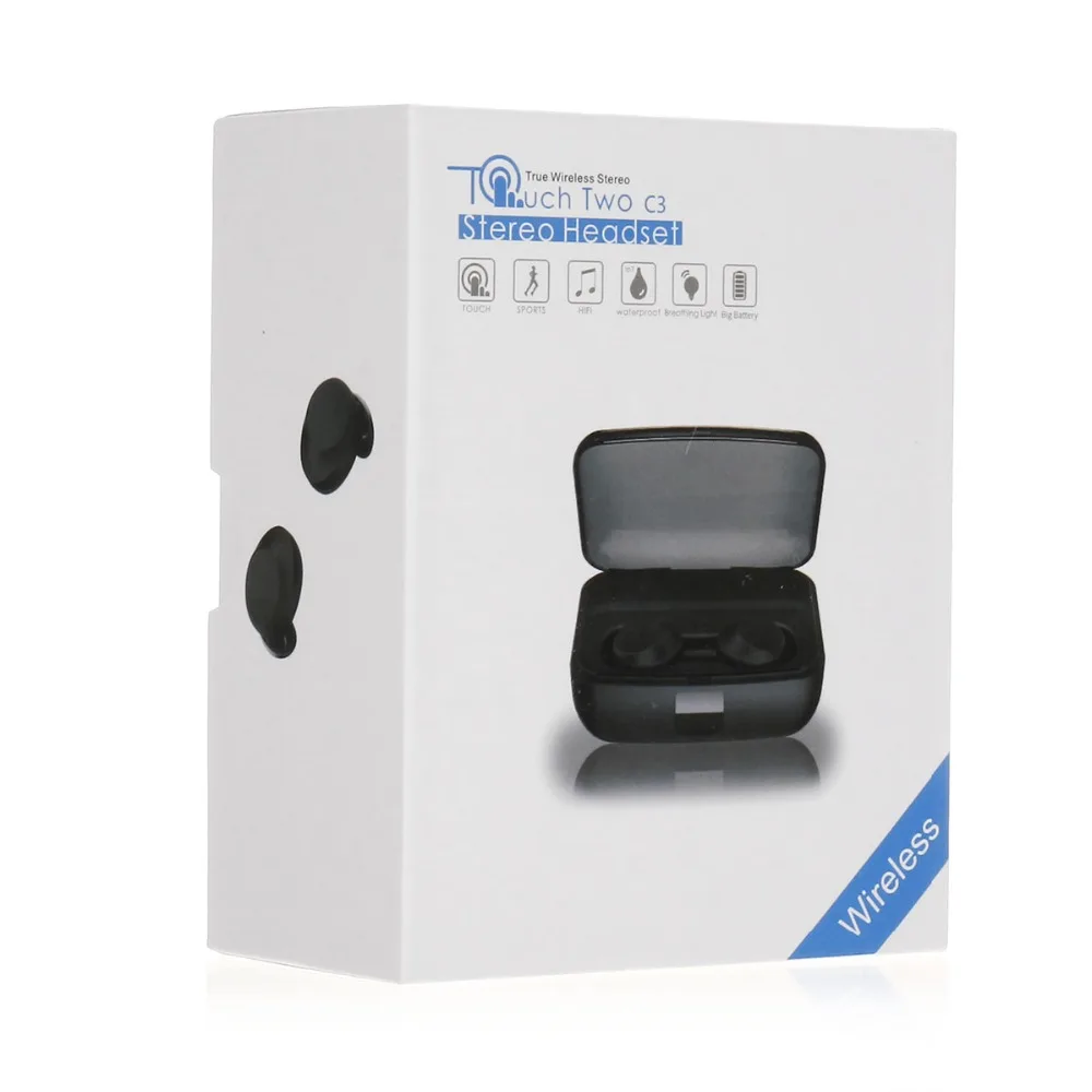 C3 TWS bluetooth 5.0 Earphones IPX8 Waterproof Wireless Earbuds Cordless Headset 12