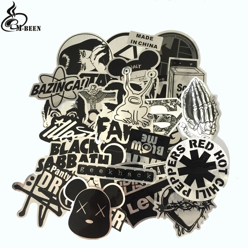 

New 50pcs/bag Imitation metal game of Thrones Stickers Direwolf UFO DGK logo For suitcase computer Scooter waterproof DIY decals
