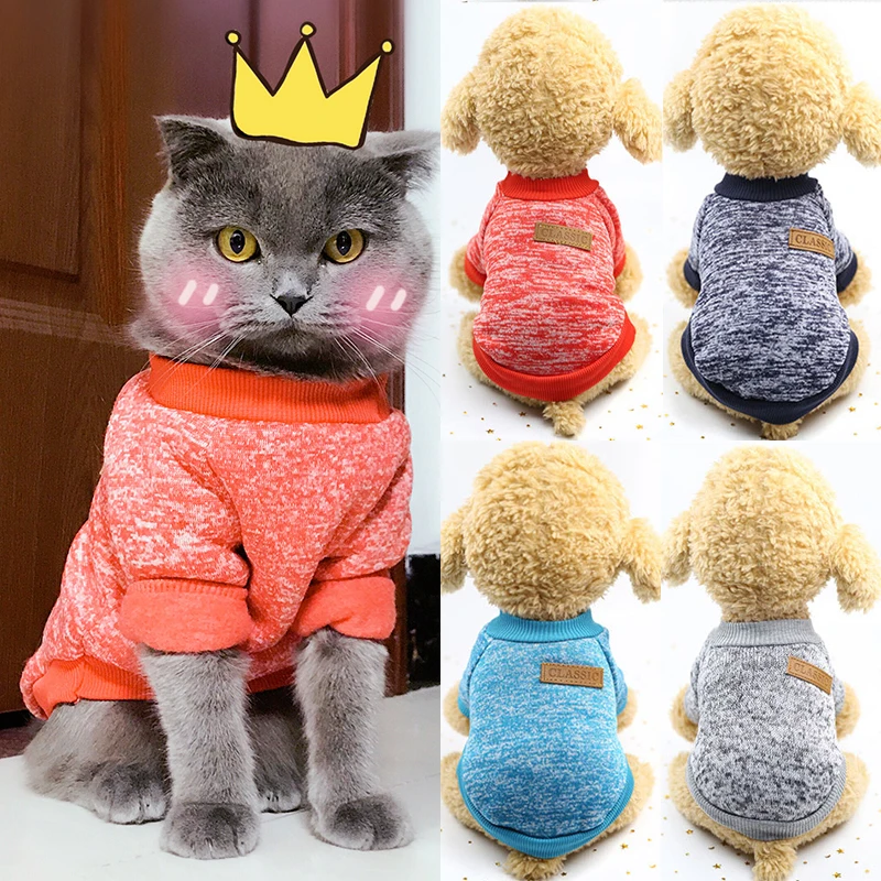 Классический пуловер для кошек свитер теплая одежда худи костюм домашних