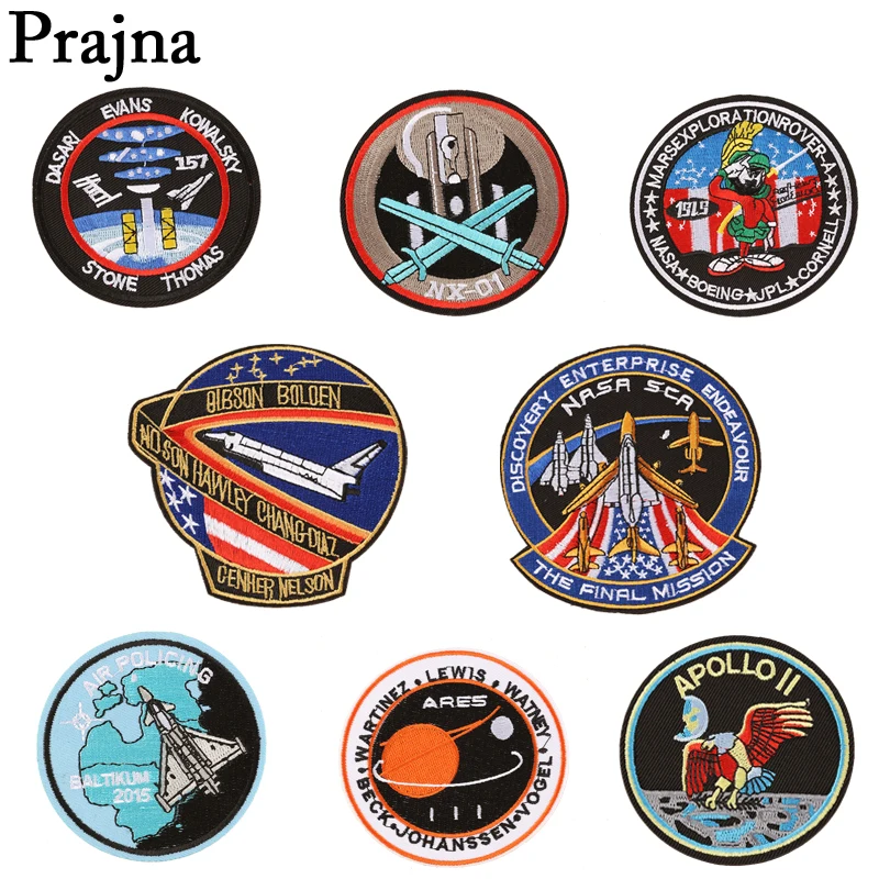 

Prajna Universe Space Embroidery Patches Iron on Patch For Jackets Fabric Sticker Badges Clothes Punk Decoration Applique E