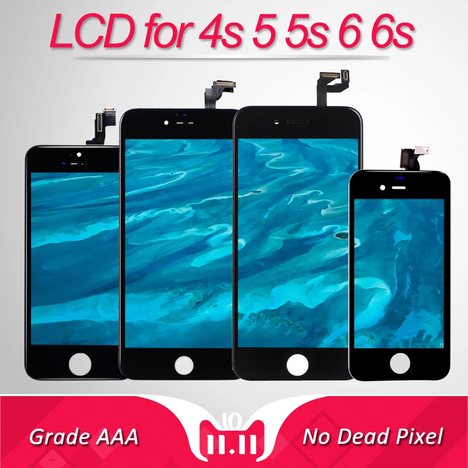 

No Dead Pixel Display LCD for iPhone 5s 5 Black Touch Screen Digitizer Replacement Assembly 6 Pantalla for iPhone 6s 4s AAA Tool
