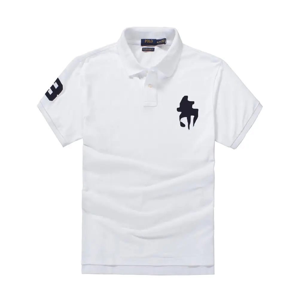 High quality big horse logo Polo classic brand Men Polo Shirt Lacos Tee
