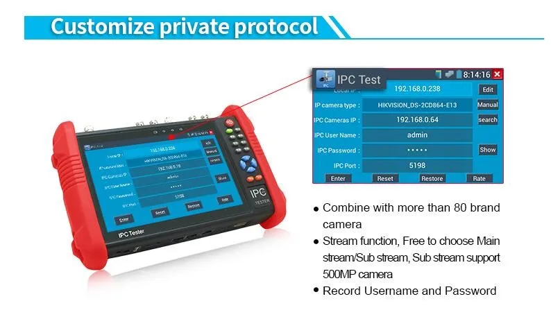 Lpsecurity IPS сенсорный экран CVBS AHD HDCVI TVI SDI IP/аналоговые камеры видеонаблюдения Тестер монитор с выходом HDMI