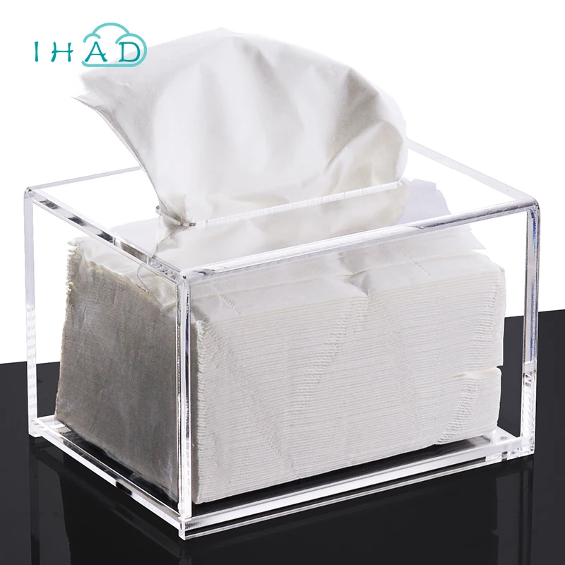 Acrylic small Tissue box Crystal Organic glass Tissue box carton makeup Organizer Case Clear
