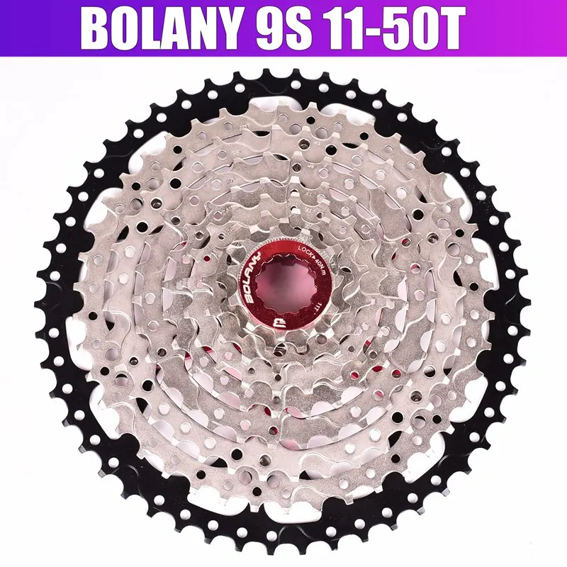 BOLANY MTB велосипед свободного хода 9S 11-36 40 42 горный велосипедный маховик 9 27 скоростная кассета Звездочка для широкого соотношения - Цвет: 9S 11-50T Silver BK