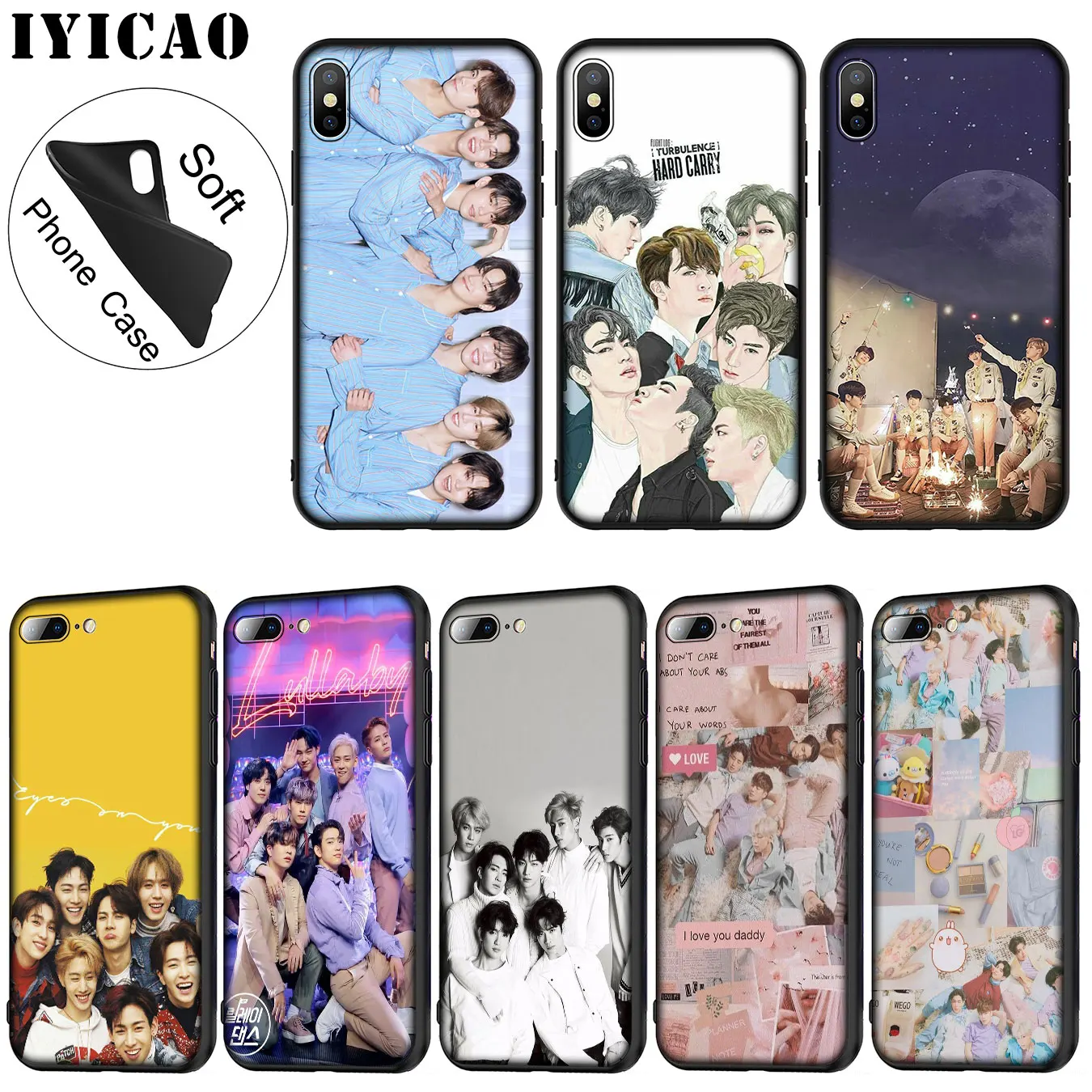IYICAO Boy Group Kpop GOT7 Customer High Quality Soft Silicone Phone Case for iPhone XR X XS 11 Pro Max 6 6S 7 8 Plus 5 5S SE 10 |