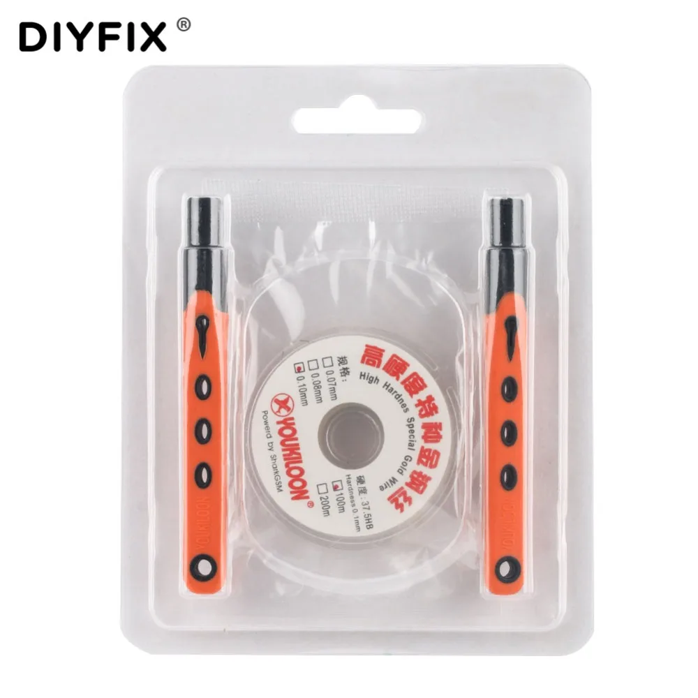 DIYFIX 0,1 мм* 100 м инструмент для ремонта мобильного телефона ЖК-экран разделительная линия резки провода с ручкой для iPhone samsung наборы ручных инструментов