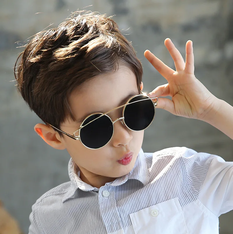 2018 NEW Child Brand designer Golden Metal Cute sunglasses infant UV400