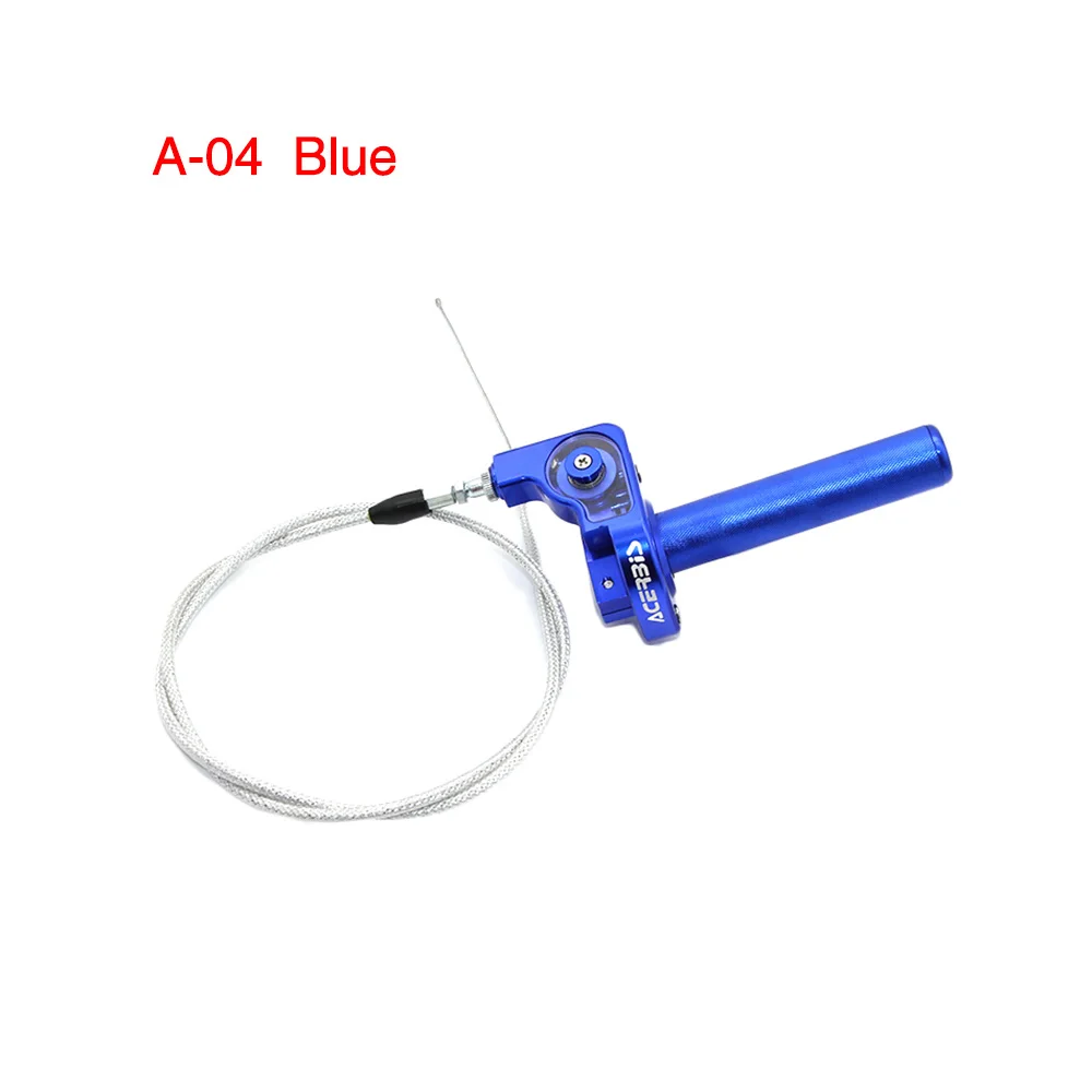 Sclmotos-CNC Aluminum 22mm Throttle Grip Twist Quick Action Gas Throttle With Cable Fit KAYO Apollo Bosuer Dirt Pit Bike Race - Цвет: Синий