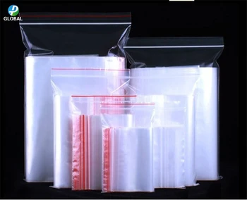 

D&P Large sizes reusable Clear Zip lock plastic packaging bag Transparent Self Sealing Gift/Cookie/Clothes/grocery storage pouch