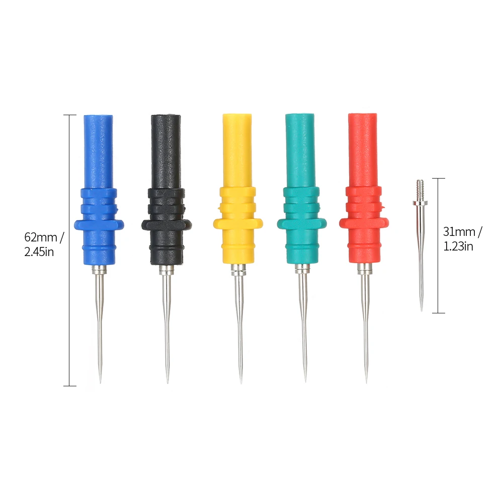 5pcs Oscilloscope Probe Pins Set Upgraded Version HT307 Automotive Diagnostic Test Accessories Back Pinning