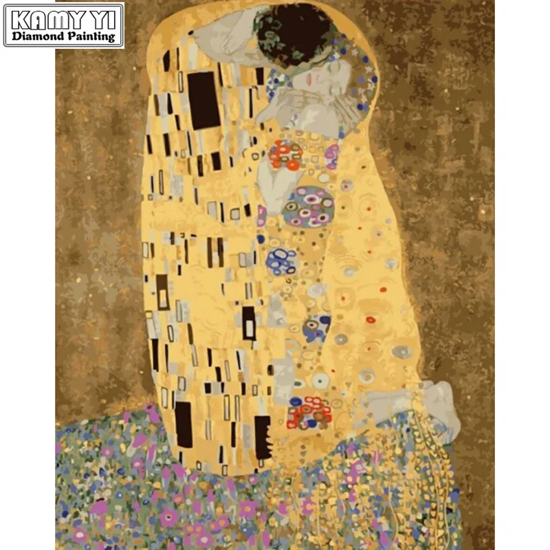 abstract Gustav Klimt kiss Diamond Mosaic embroidery DIY 5D diamond painting cross stitch set full 3D round crystal sale_