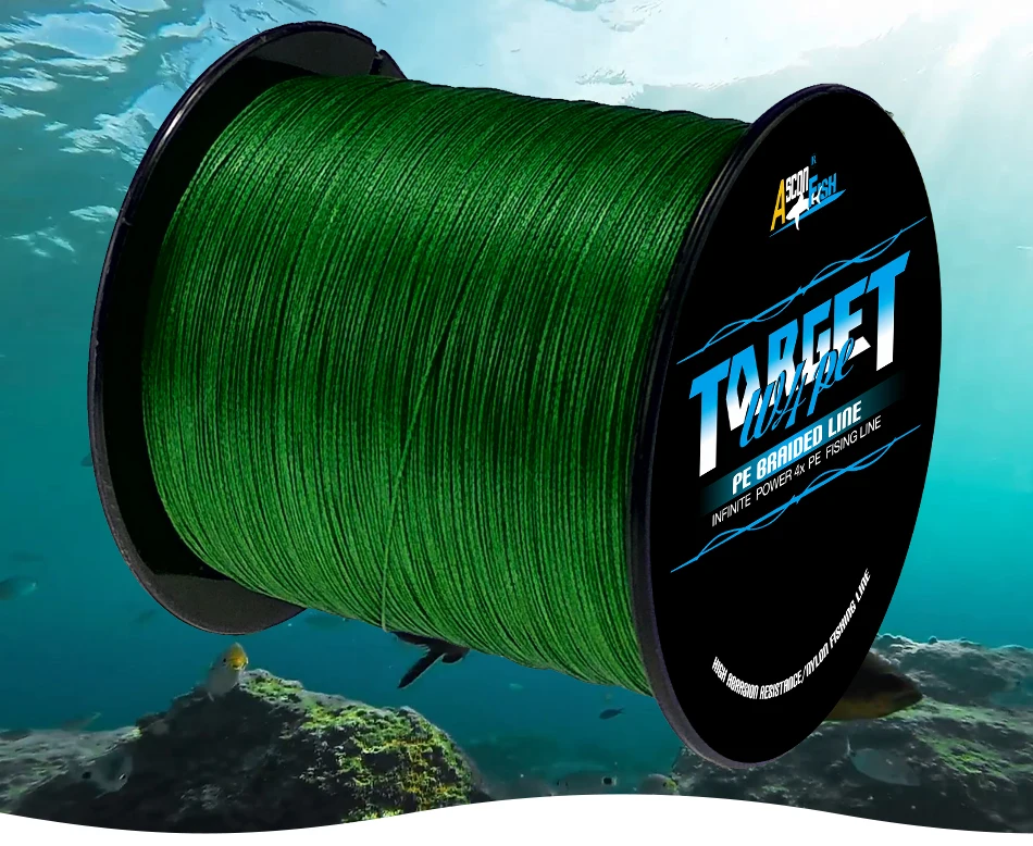 Linha de Pesca Ascon Peixe Trançada 4 Fios Fio Tecido Trança Multifilamento Super Forte 6-100lb 1500 m pe 5 Cheap Linhas de pesca