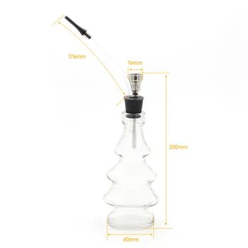 

New glass material medium water pipe, creative Christmas tree shape 200mm high tobacco water pipe, free delivery