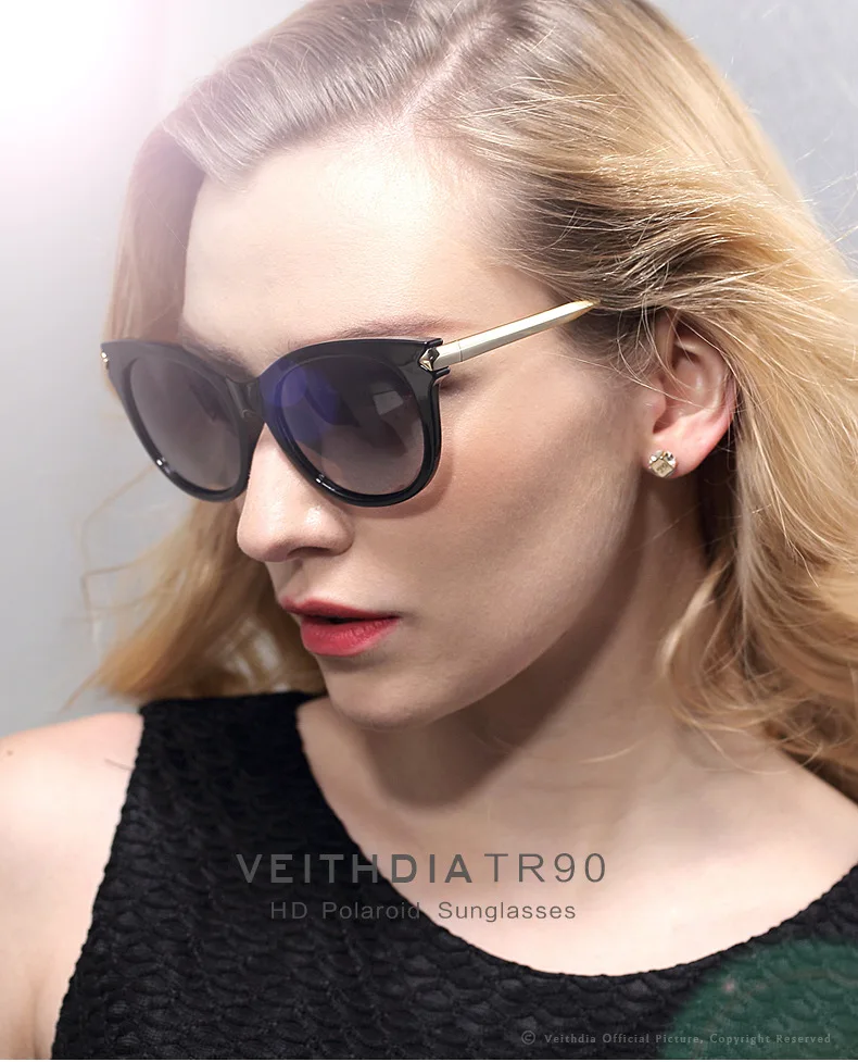 VEITHDIA, Ретро стиль, TR90, Ретро стиль, солнцезащитные очки, поляризационные, кошачий глаз, для девушек, дизайнерские, для женщин, солнцезащитные очки, аксессуары для женщин 7016