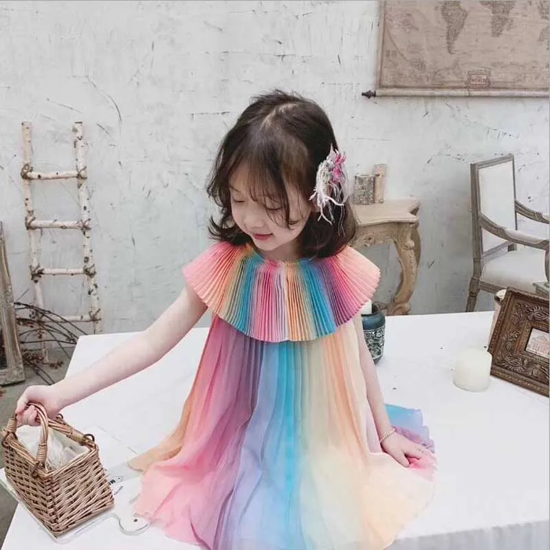 

Lace Little Princess Dresses Summer Solid Sleeveless Tulle Tutu Dresses For Girls 3-9 Years Clothes Party Pageant Vestidos