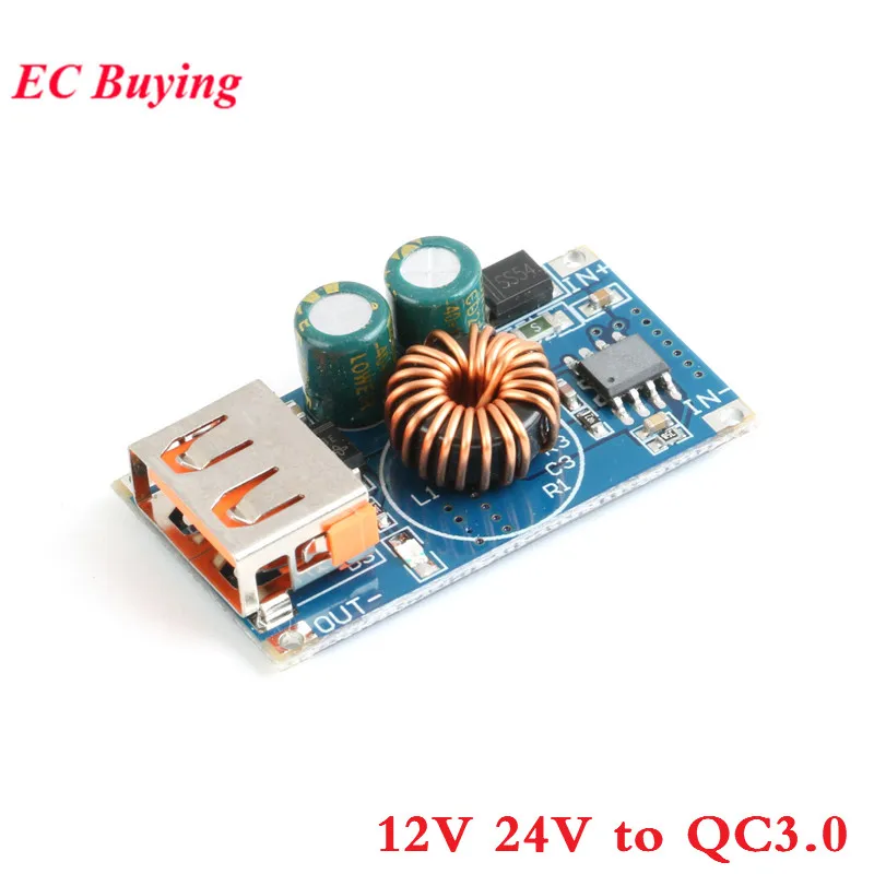 USB DC понижающий преобразователь 12V 24V постоянного тока до QC2.0 QC3.0 быстрая зарядка