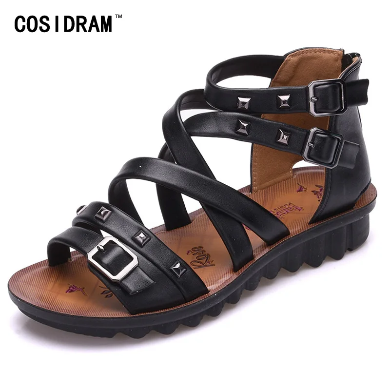 Gladiator Women Sandals Rivet Casual Summer Women Shoes New 2017 Peep Toe Beach Shoes Brand Female